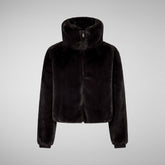 Women's Jeon Reversible Faux Fur Jacket in Burgundy Black | Save The Duck