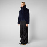 Women's Jeon Reversible Faux Fur Jacket in Blue Black | Save The Duck