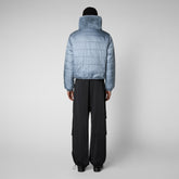 Veste réversible en fausse fourrure Jeon pour femmes en bleu brouillard | Sauvez le canard