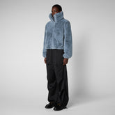 Women's Jeon Reversible Faux Fur Jacket in Blue Fog | Save The Duck