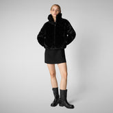 Woman's jacket jeon in black - Woman Faux Fur | Save The Duck