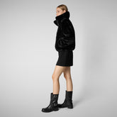 Women's jacket jeon in black - Faux Fur Coat for Women | Save The Duck