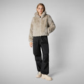 Women's jacket jeon in rainy beige - Woman Faux Fur | Save The Duck