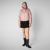 Woman's jacket jeon in blush pink - Woman Faux Fur | Save The Duck