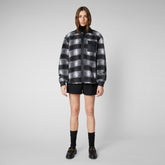 Unisex Yura Shirt Jacket in Check Off White & Black - Holiday Party Collection | Save The Duck