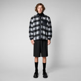 Unisex Yura Shirt Jacket in Check Off White & Black - Holiday Party Collection | Save The Duck