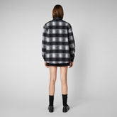 Unisex Yura Shirt Jacket in Check Off White & Black | Save The Duck