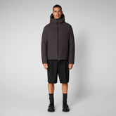 Men's Sabal Hooded Jacket in Brown Black - New Arrivals | Save The Duck