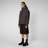 Men's Sabal Hooded Jacket in Brown Black | Save The Duck