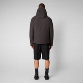 Men's Sabal Hooded Jacket in Brown Black | Save The Duck