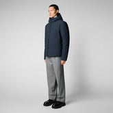 Men's Sabal Hooded Jacket in Blue Black - LEXY Collection | Save The Duck