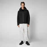 Man's Sabal Hooded Jacket in Black - Vest Man | Save The Duck