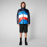 Men's Satyrium Puffer Jacket in Multicolor Blue Black - Mini Me Collection | Save The Duck