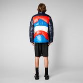 Men's Satyrium Puffer Jacket in Multicolor Blue Black - Men's LUCK Collection | Save The Duck