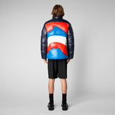 Men's Satyrium Puffer Jacket in Multicolor Blue Black - Mini Me Collection | Save The Duck