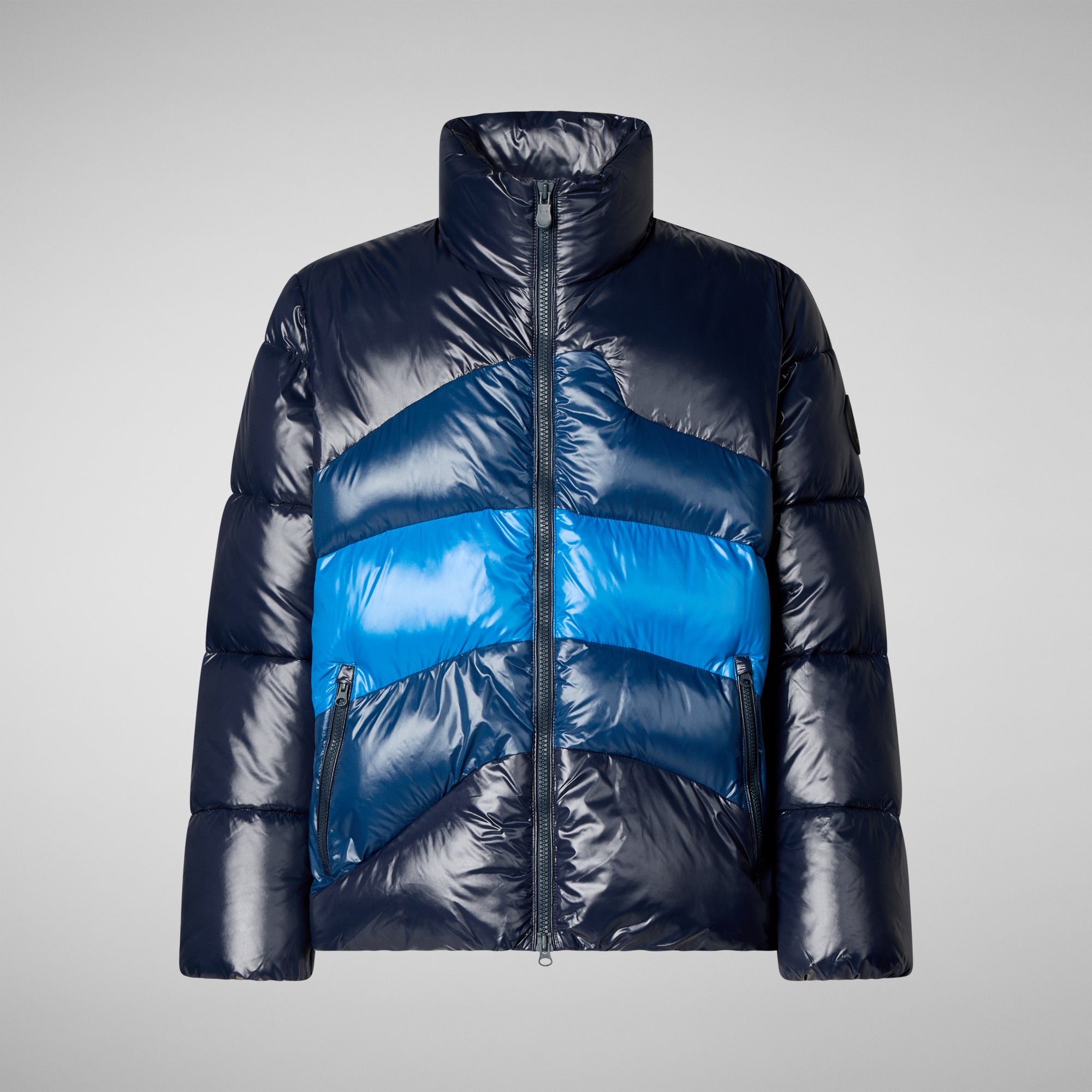 Men's Satyrium Puffer Jacket in Multicolor Blue Black - Save The Duck