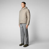 Men's Allium Hooded Jacket in Elephant Grey - SaveTheDuck Sale | Save The Duck
