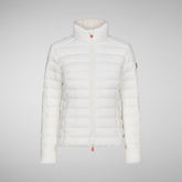 Women's Camilla Puffer Jacket with Faux Fur Lining in Off White | Save The Duck