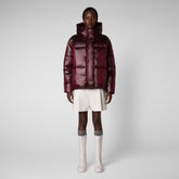Women's Aimie Puffer Jacket in Burgundy Black - Women's Collection | Save The Duck