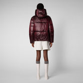 Women's Aimie Puffer Jacket in Burgundy Black | Save The Duck