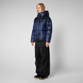 Women's Aimie Puffer Jacket in Blue Black - Women's Collection | Save The Duck