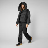Women's Keri Hooded Puffer Jacket in Black - Women's Recycled Collection | Save The Duck