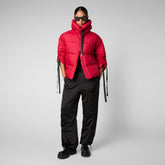 Women's Keri Hooded Puffer Jacket in Tango Red | Save The Duck