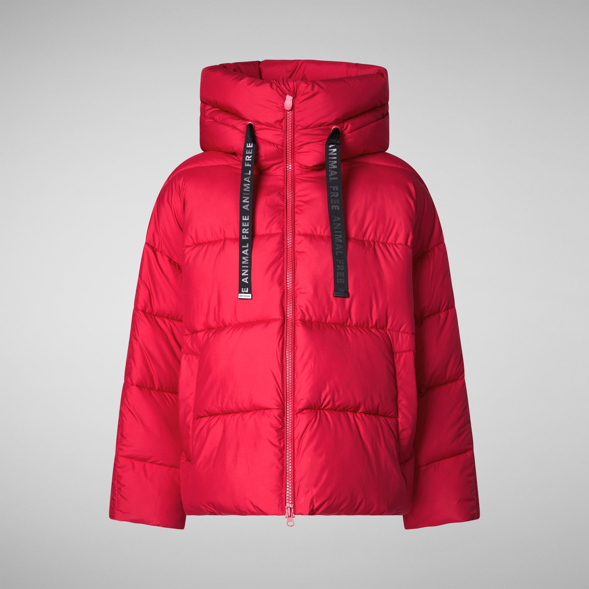 Women's Keri Hooded Puffer Jacket in Tango Red - Save The Duck