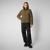 Women's Animal free Puffer Jacket Annika in Husk Green - New In Woman | Save The Duck