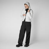 Women's Cosmary Hooded Puffer Jacket in Off White - COLORS | Save The Duck