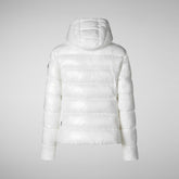 Women's Cosmary Hooded Puffer Jacket in Off White | Save The Duck