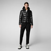 Women's Cosmary Hooded Puffer Jacket in Black | Save The Duck