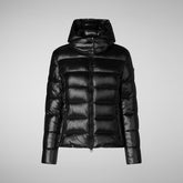 Women's Cosmary Hooded Puffer Jacket in Black | Save The Duck