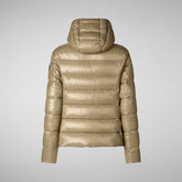 Women's Cosmary Hooded Puffer Jacket in Wood Beige | Save The Duck