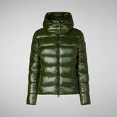 Women's Cosmary Hooded Puffer Jacket in Pine Green | Save The Duck