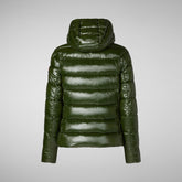 Women's Cosmary Hooded Puffer Jacket in Pine Green | Save The Duck