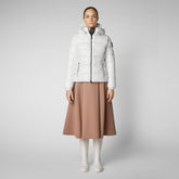 Women's Cosmary Puffer Jacket with Detachable Hood in Off White - Best Sellers | Save The Duck