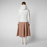 Women's Cosmary Puffer Jacket with Detachable Hood in Off White | Save The Duck
