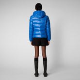 Women's Cosmary Puffer Jacket with Detachable Hood in Blue Berry - Women's Jackets | Save The Duck