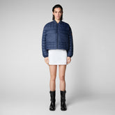 Women's Tessa Puffer Jacket in Navy Blue - All Save The Duck Products | Save The Duck