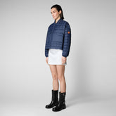 Women's Tessa Puffer Jacket in Navy Blue - GIGA Collection | Save The Duck