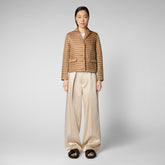 Veste chemise Iva pour femme en beige biscuit - Collection Femme Printemps Été 2024 | Sauvez le canard