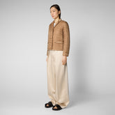 Women's Iva Shirt Jacket in Biscuit Beige - All Save The Duck Products | Save The Duck