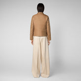 Veste chemise Iva pour femme en beige biscuit - Collection Femme Printemps Été 2024 | Sauvez le canard