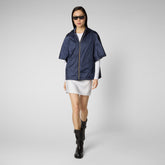 Women's Auri Hooded Puffer Jacket in Blue Black | Save The Duck