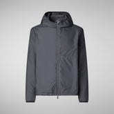 Men's Faris Hooded Jacket in Storm Grey | Save The Duck