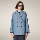Women's Raincoat Sela in Indigo chambray | Save The Duck