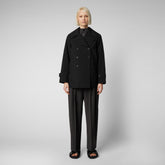 Women's Sofi Trench Coat in Black - Recycled Collection | Save The Duck