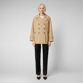 Women's Sofi Trench Coat in Stardust Beige - GRIN Collection | Save The Duck