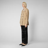 Women's Sofi Trench Coat in Stardust Beige - Recycled Collection | Save The Duck